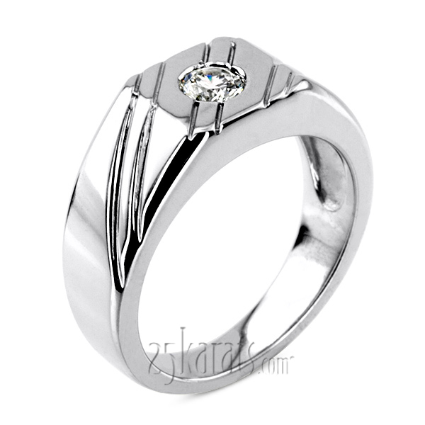 0.35 ct. Solitaire Diamond Man Ring