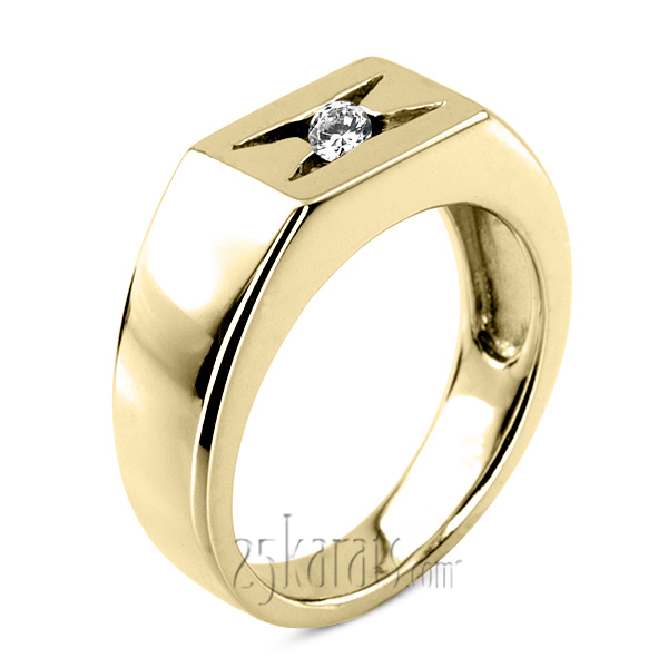 0.35 ct. Solitaire Diamond Man Ring