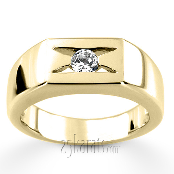 14K white gold 0.35 ct. Solitaire Diamond Man Ring 5 - alternate view 4
