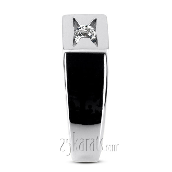 14K white gold 0.35 ct. Solitaire Diamond Man Ring 5 - alternate view 5