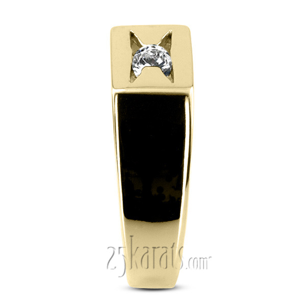 14K white gold 0.35 ct. Solitaire Diamond Man Ring 5 - alternate view 6