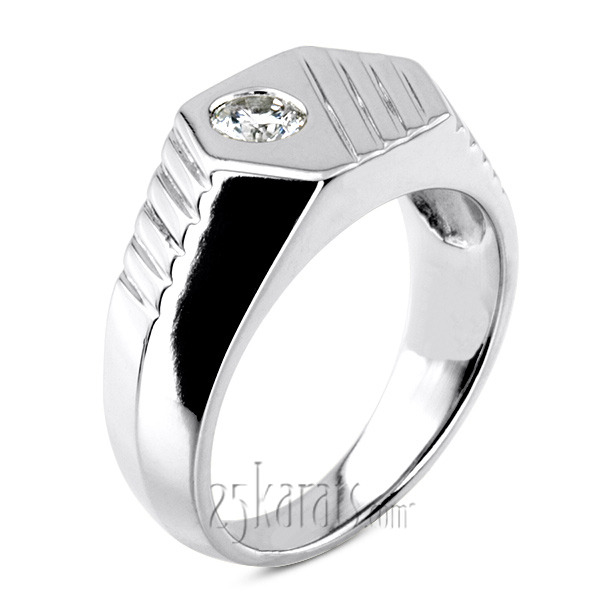 14K white gold 0.35 ct. Solitaire Diamond Men Ring 7 - alternate view 2