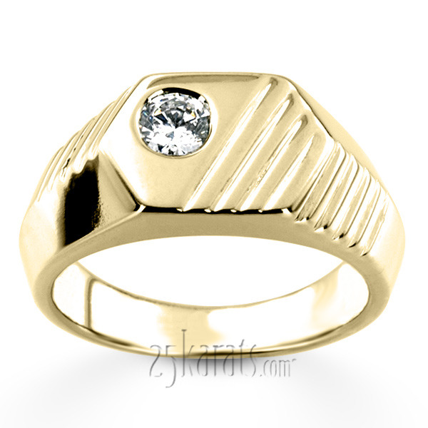 14K white gold 0.35 ct. Solitaire Diamond Men Ring 7 - alternate view 3