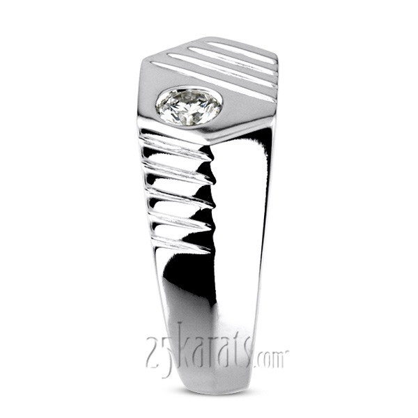 14K white gold 0.35 ct. Solitaire Diamond Men Ring 7 - alternate view 6