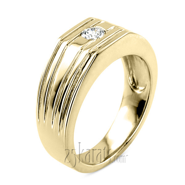 14K white gold 0.25 ct. Solitaire Diamond Men's Ring 1 - main view