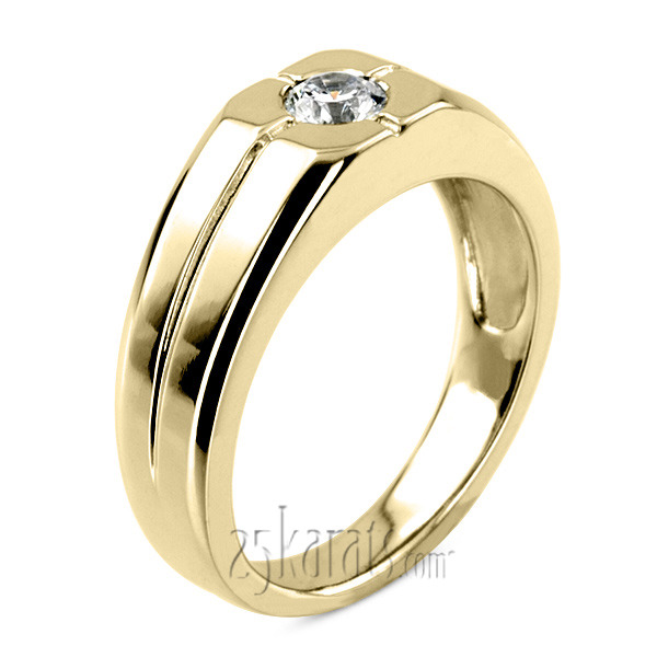 14K white gold 0.35 ct. Solitaire Diamond Man Ring - main view