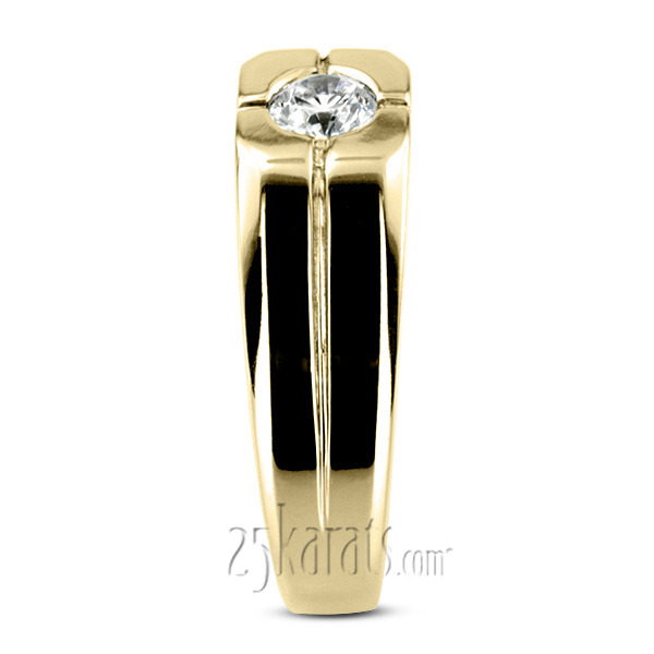 14K white gold 0.35 ct. Solitaire Diamond Man Ring - alternate view 5
