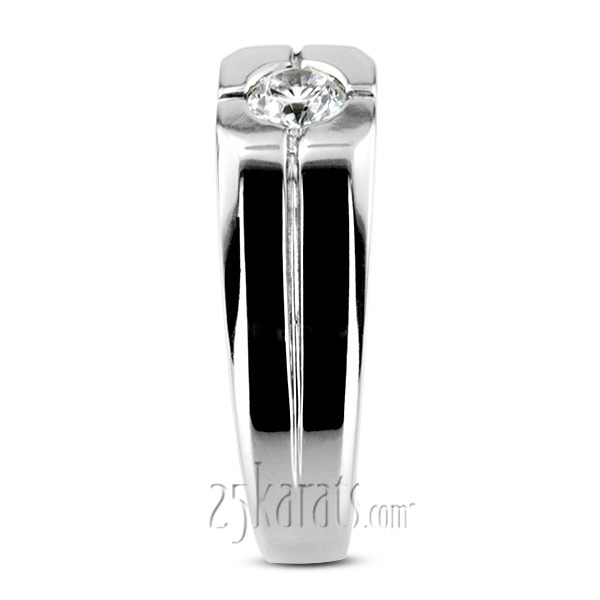 14K white gold 0.35 ct. Solitaire Diamond Man Ring - alternate view 6