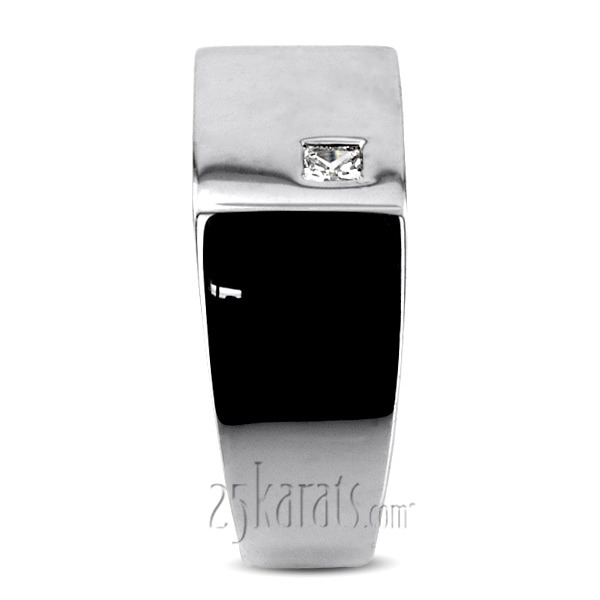 14K white gold 0.14 ct. Solitaire Diamond Men's Ring - alternate view 5
