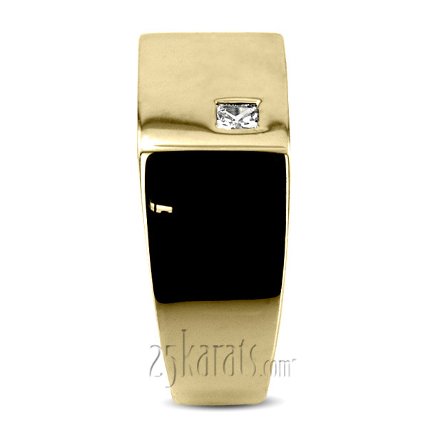 14K white gold 0.14 ct. Solitaire Diamond Men's Ring - alternate view 6