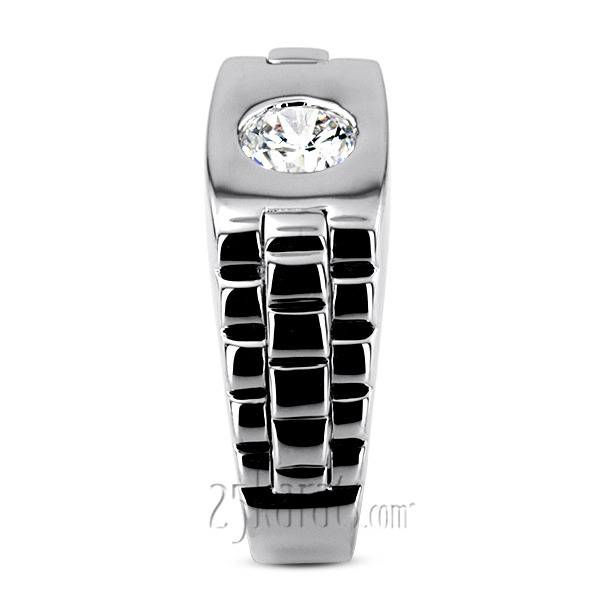 14K white gold Solitaire Diamond Man Ring (1.00 ct) - alternate view 6