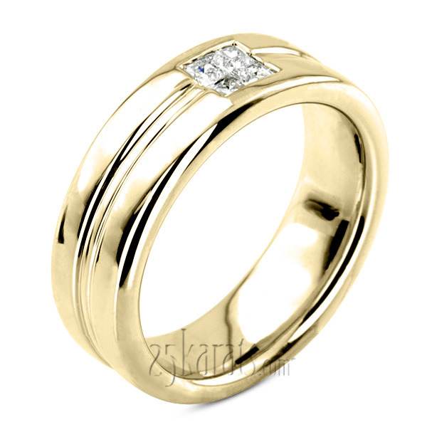14K white gold 0.40 ct. Solitaire Men Diamond Ring - main view