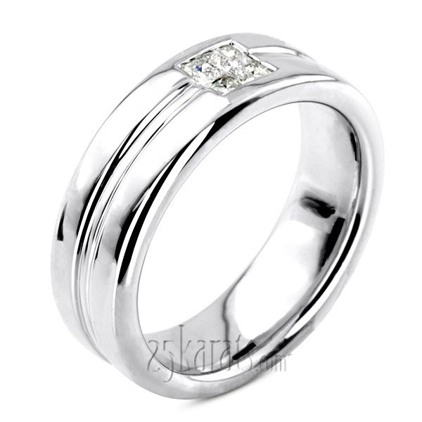 14K white gold 0.40 ct. Solitaire Men Diamond Ring - alternate view 2