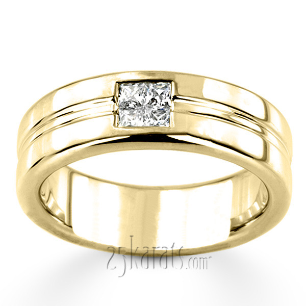 14K white gold 0.40 ct. Solitaire Men Diamond Ring - alternate view 3