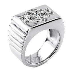 1.42 ct. Flower Design Diamond Man Ring