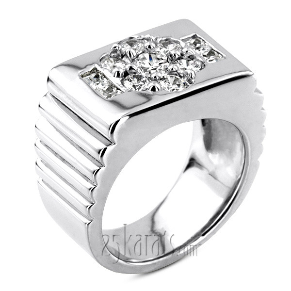 14K white gold 1.42 ct. Diamond Men's Ring - main view