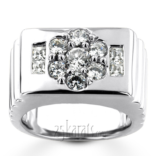 14K white gold 1.42 ct. Diamond Men's Ring - alternate view 3