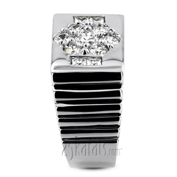 1.42 ct. Flower Design Diamond Man Ring - view 5