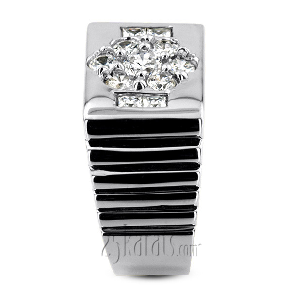 14K white gold 1.42 ct. Diamond Men's Ring - alternate view 5