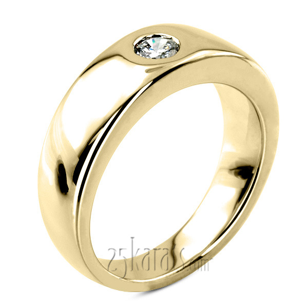 14K white gold 0.30 ct. Round Cut Diamond Men's Ring - main view
