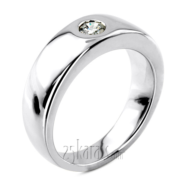 14K white gold 0.30 ct. Round Cut Diamond Men's Ring - alternate view 2