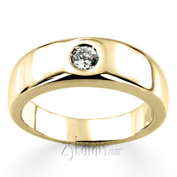 14K white gold 0.30 ct. Round Cut Diamond Men's Ring - alternate view 4