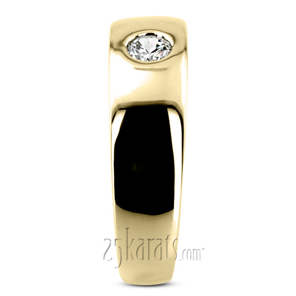 14K white gold 0.30 ct. Round Cut Diamond Men's Ring - alternate view 5