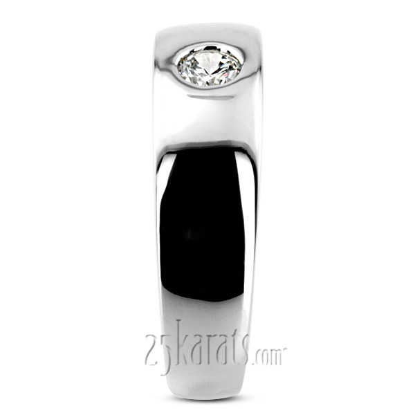14K white gold 0.30 ct. Round Cut Diamond Men's Ring - alternate view 6