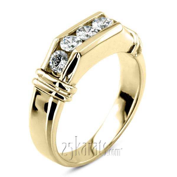 0.75 ct. Round Cut Diamond Man Ring