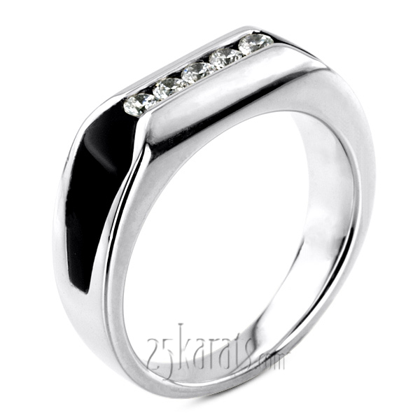 0.25 ct. Round Cut Diamond Men Band