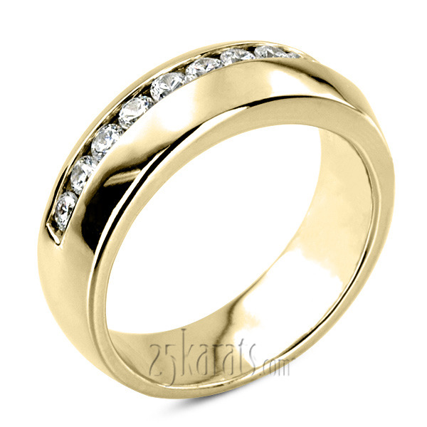 14K white gold 0.91 ct. Round Cut Diamond Men's Ring - main view