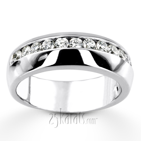 14K white gold 0.91 ct. Round Cut Diamond Men's Ring - alternate view 4