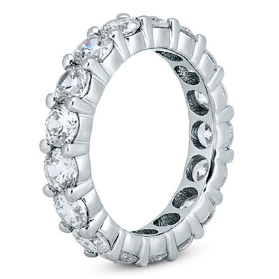 4.00 ct. Round Cut Prong Set  Diamond Eternity Wedding Band 1 thumbnail 2