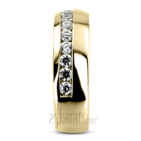 14K white gold 0.91 ct. Round Cut Diamond Men's Ring - alternate view 5
