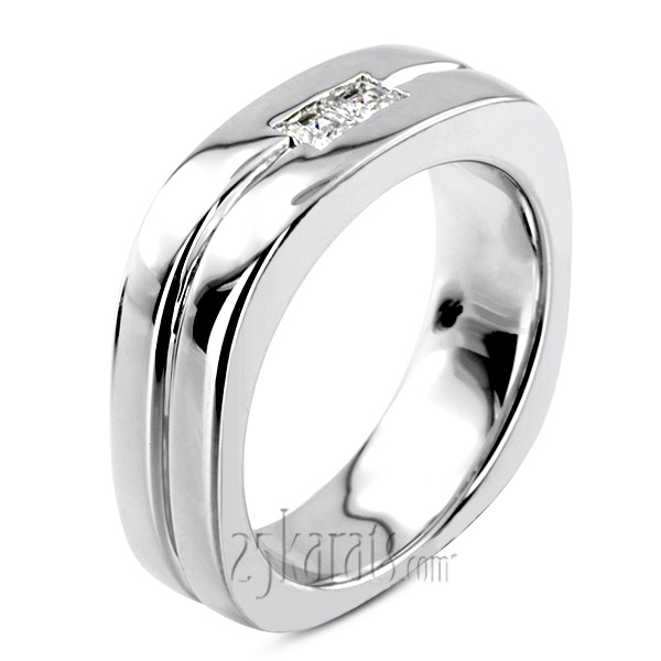 0.34 ct. Princess Cut Diamond Men Ring