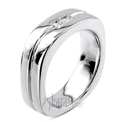 0.34 ct. Princess Cut Diamond Men's Wedding Band