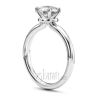14K white gold Designer 4 Prong Solitaire Engagement Ring 5 - alternate view 2