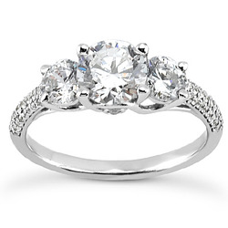Elegant Three-Stone Micro-Pave Engagement Ring (1.15 ct. t.w.)