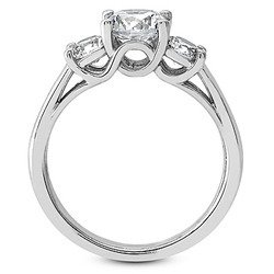 14K white gold Contemporary Three-Stone engagement Ring (1.00ct) - alternate view 2