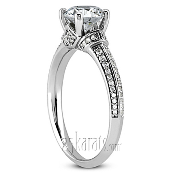 14K white gold Knife Edge Contemporary Engagement Ring (0.19 ct. tw.) - alternate view 2