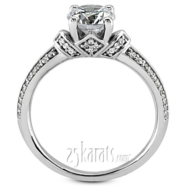 14K white gold Knife Edge Contemporary Engagement Ring (0.19 ct. tw.) - alternate view 3