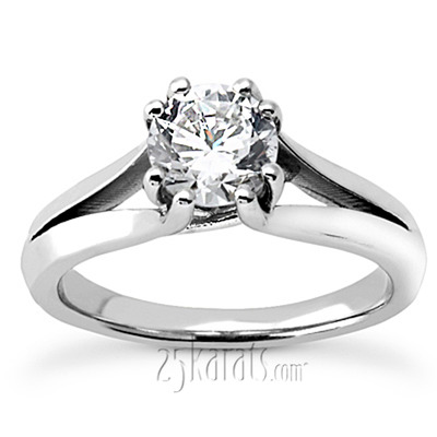 By-pass Prong Head Solitaire Engagement Ring (for 1.00ct)