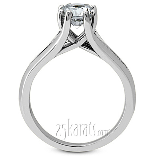 14K white gold By-pass Prong Head Solitaire Engagement Ring (for 1.00ct) - alternate view 3