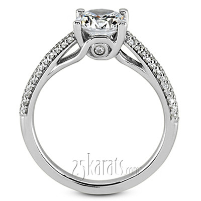 Half-Way Pave Set Diamond Engagement Ring (for 0.50ct) thumbnail 3