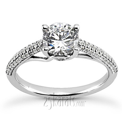 Half-Way Pave Set Diamond Engagement Ring (for 0.75ct) thumbnail 1