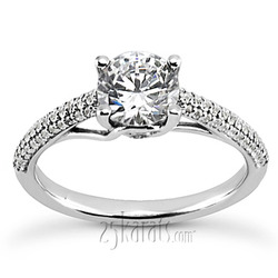 Half-Way Pave Set Diamond Engagement Ring (for 1.50ct)