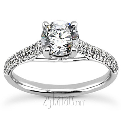 3/4 ct. Four-Prong Basket Head Diamond Engagement Ring (0.21 ct. tw.) thumbnail 1