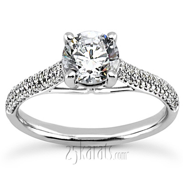 14K white gold 3/4 ct. Four-Prong Basket Head Diamond Engagement Ring (0.21 ct. tw.) - main view