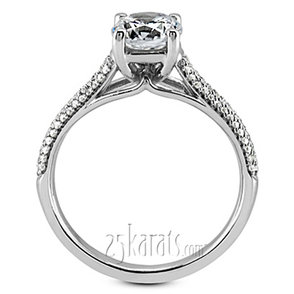 14K white gold 3/4 ct. Four-Prong Basket Head Diamond Engagement Ring (0.21 ct. tw.) - alternate view 3
