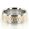 Two-Color Hammered Basic Design Wedding Band  thumbnail 1